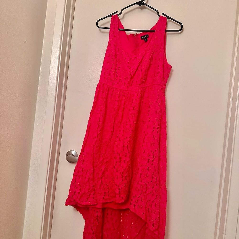 torrid Hot Pink Lace High-Low Dress